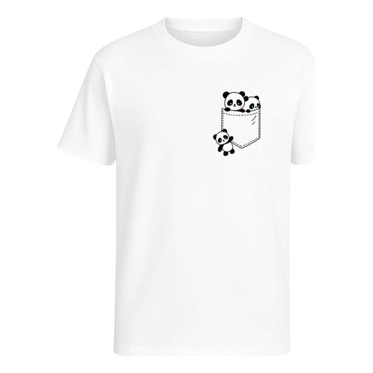 Playera Pandas En Bolsillo Kawaii Regalo Unisex