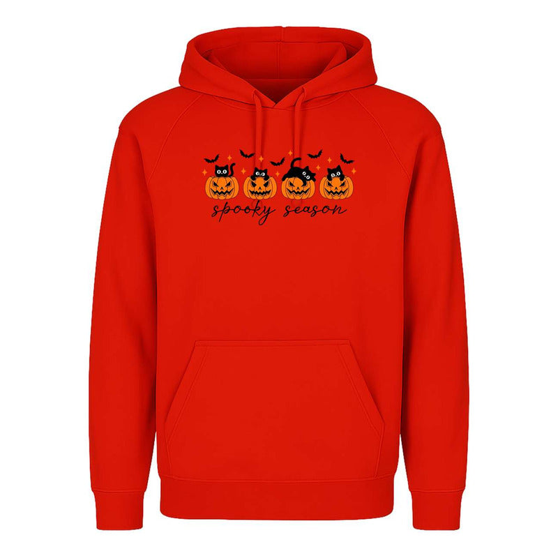 Sudadera Spooky Season Unisex Halloween Con Calabazas Gatos