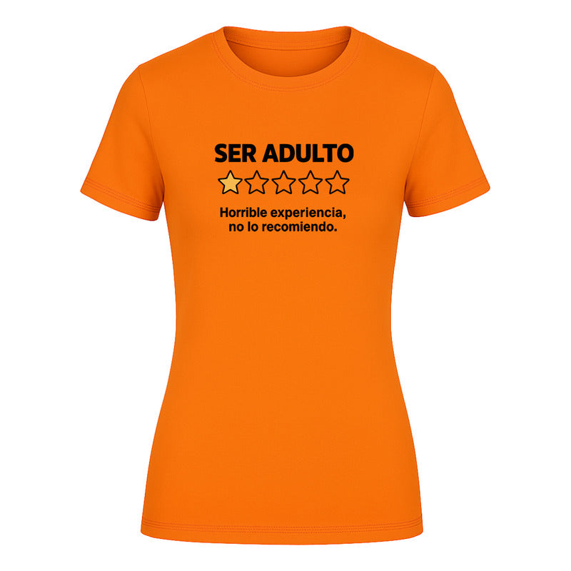 Playera Mujer Ser Adulto 1 Estrella Frase Divertida