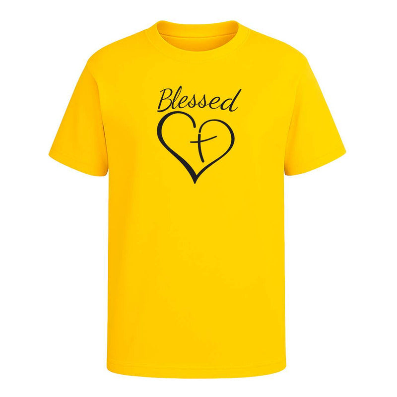 Playera "Blessed" Corazón con Cruz - Infantil