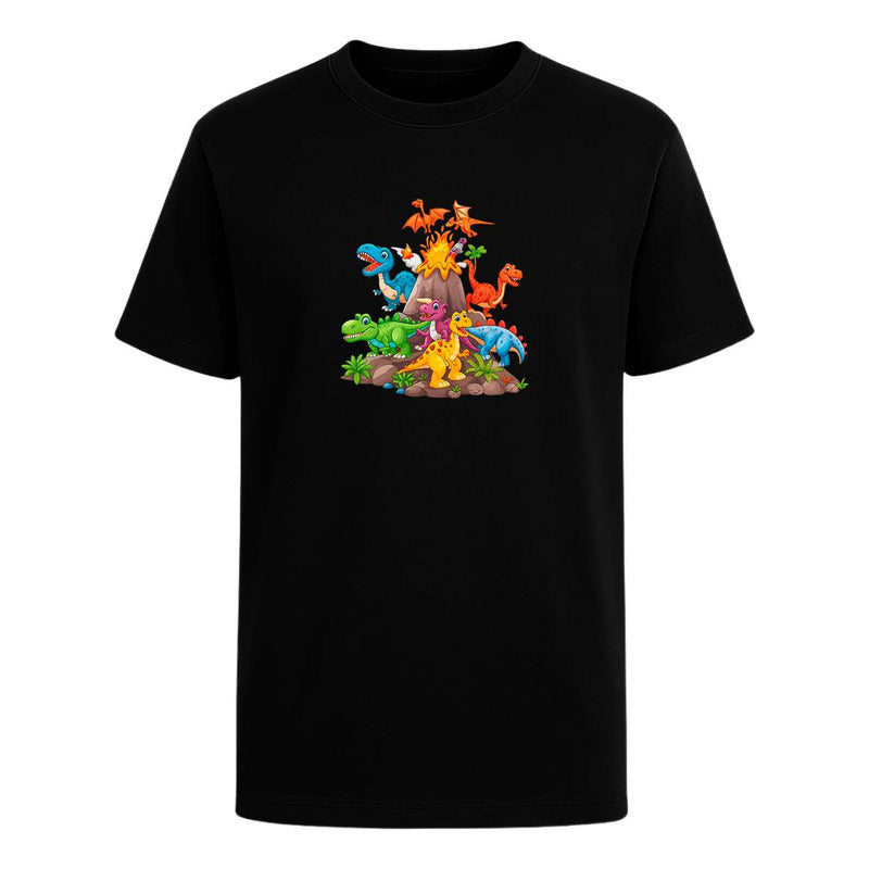 Playera "Dinosaurios con Volcán Eruptivo" - Infantil