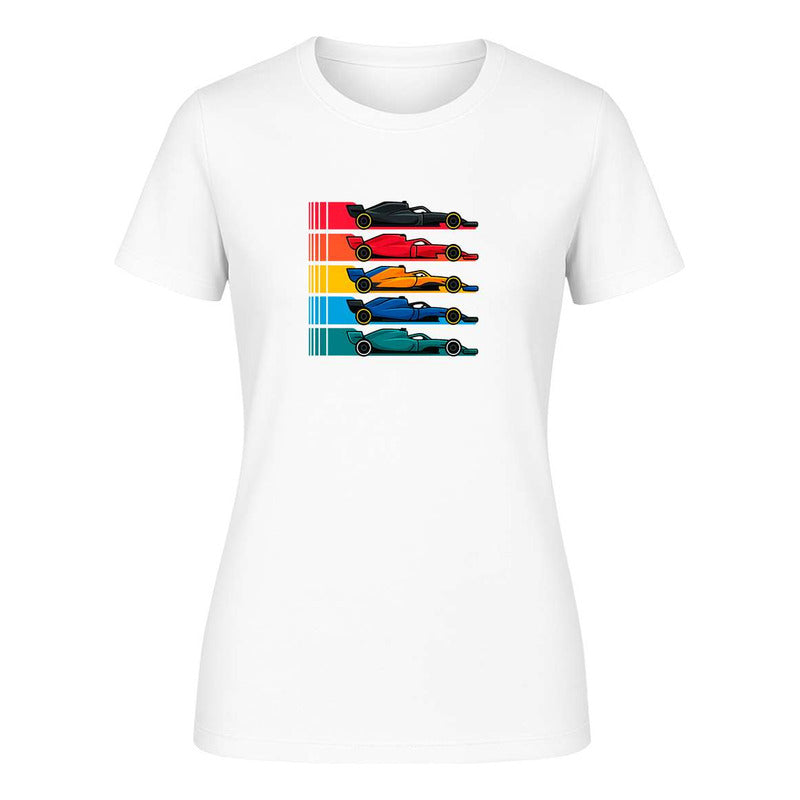 Playera "Autos de Carrera" Estilo Fórmula - Dama