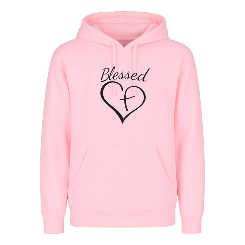 Sudadera Blessed Corazón Con Cruz Fe Y Devoción Unisex
