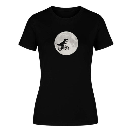 Playera "Dinosaurio en Bici" Frente a la Luna - Dama