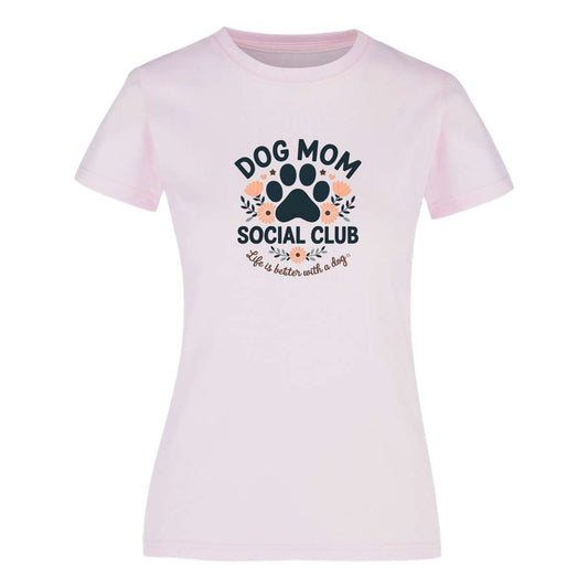 Playera Mujer Dog Mom Social Club Amante Perros Casual