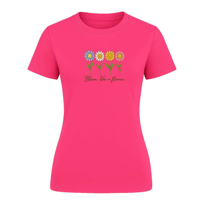 Playera "Bloom Like A Flower" Floral - Dama