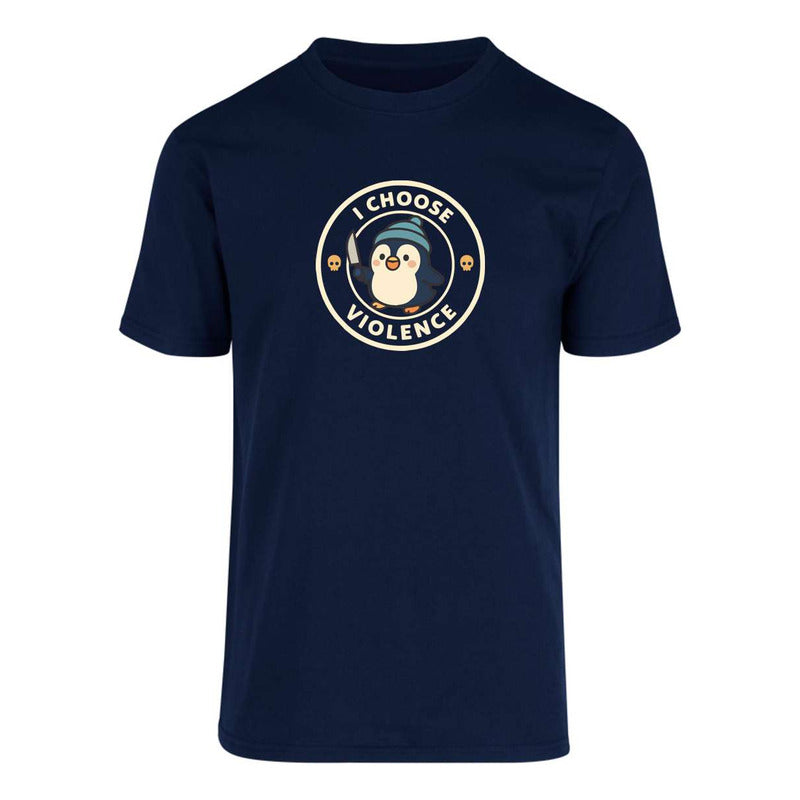 Playera Pingüino I Choose Violence Diseño Divertido Unisex