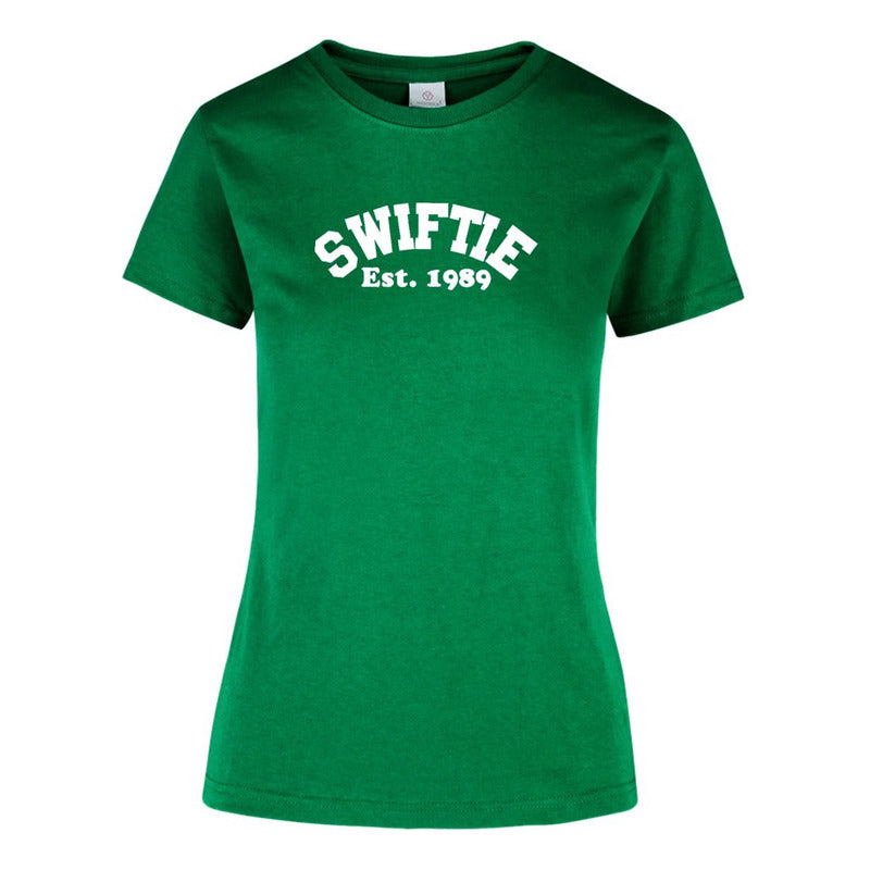 Playera KreaLab de mujer con diseño de Taylor Swift Swiftie Est. 1989, camiseta moderna y cómoda para fans.