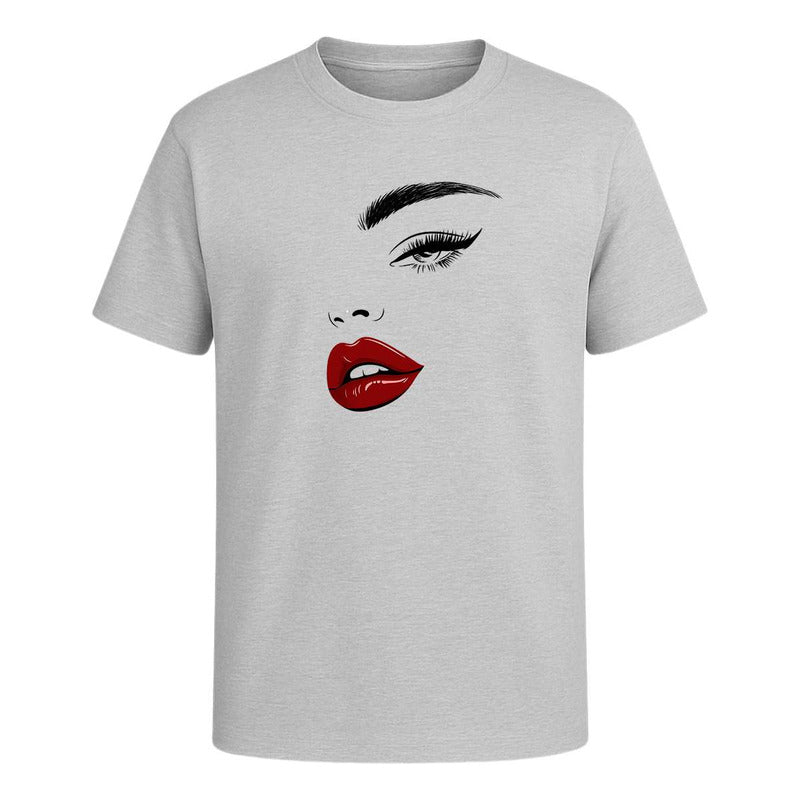 Playera Rostro Minimal Labios Rojos Glam Makeup Infantil