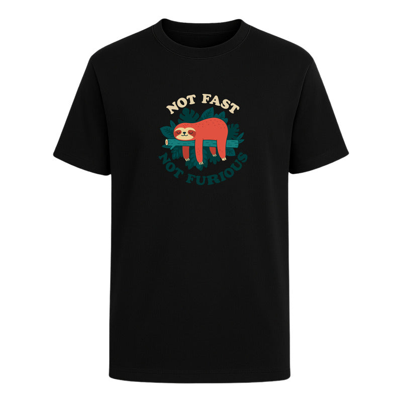 Playera Perezoso Not Fast Not Furious Frase Divertida Chill