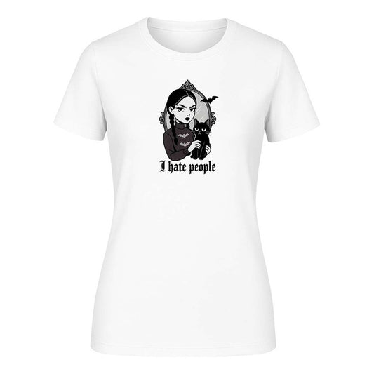 Playera "I Hate People" Frase Gótica - Dama
