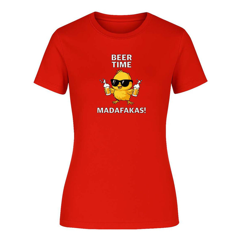 Playera "Beer Time" Pollito Humor - Dama