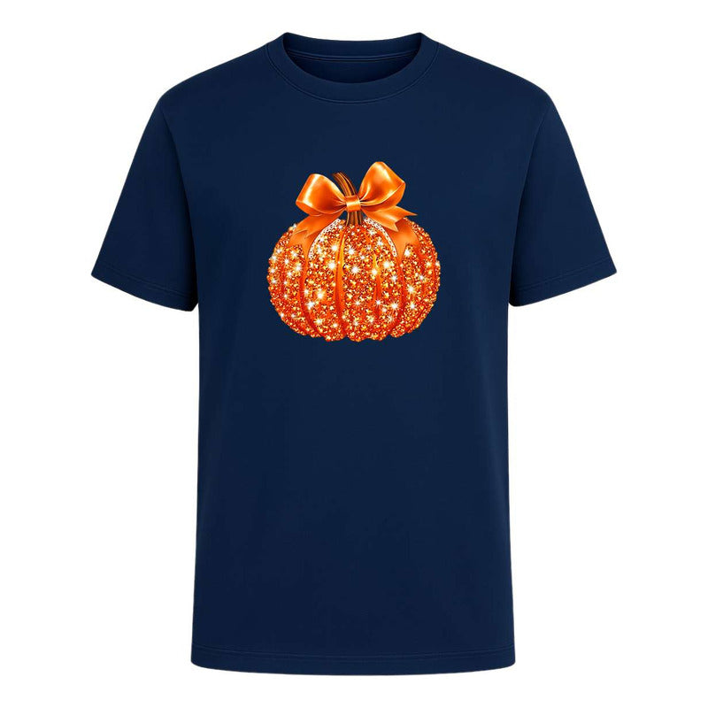 Playera Calabaza Brillante Lazo Halloween Fiesta Infantil