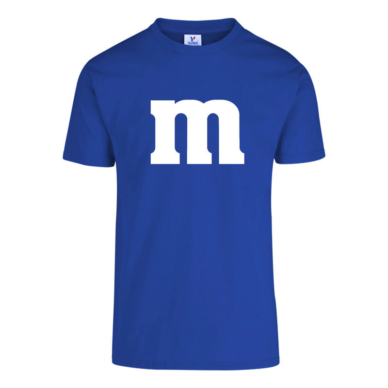 Playera KreaLab M&M para caballero, nuevo, con diseño colorido y estampado de personajes en la parte frontal.