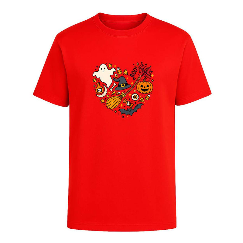 Playera Corazón Halloween Bruja Escoba Boo Regalo Unisex