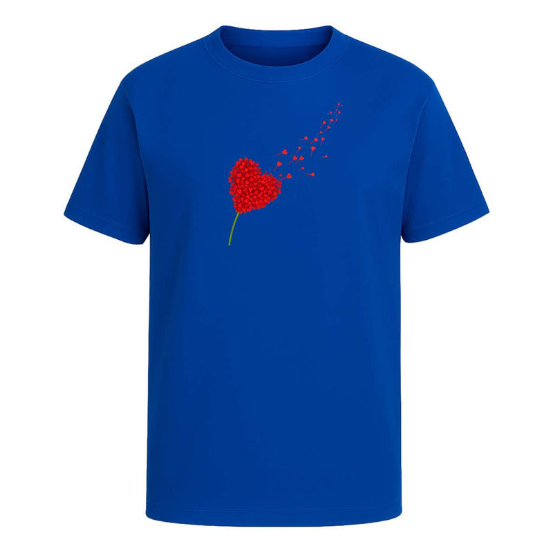 Playera Corazón Flor Pétalos Amor Romántica Pareja Unisex