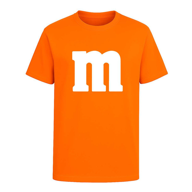 Playera infantil de M&M disfraz divertido de KreaLab, con diseño colorido y estilo juvenil, ideal para niños y adolescentes.