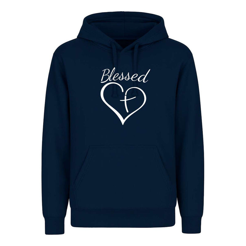 Sudadera Blessed Corazón Con Cruz Fe Y Devoción Unisex