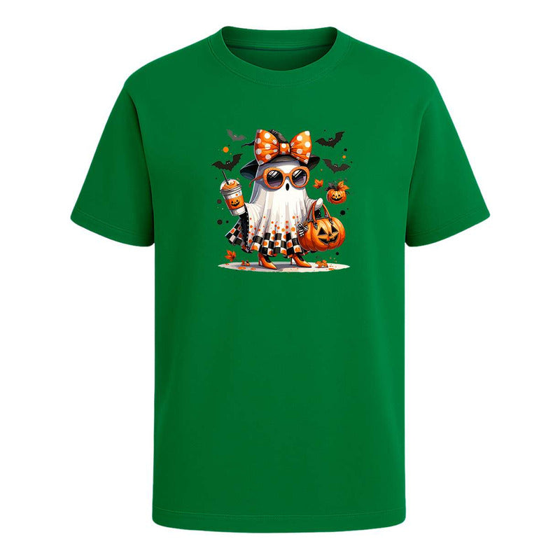 Playera Fantasma Con Gafas Y Café - Infantil
