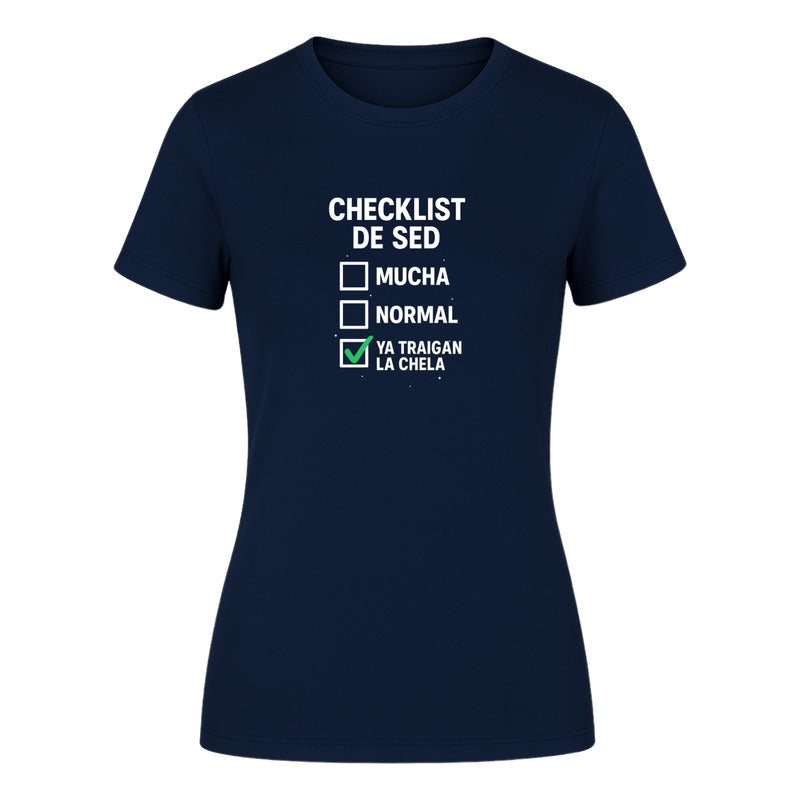 Playera "Checklist de Sed" Cerveza - Dama
