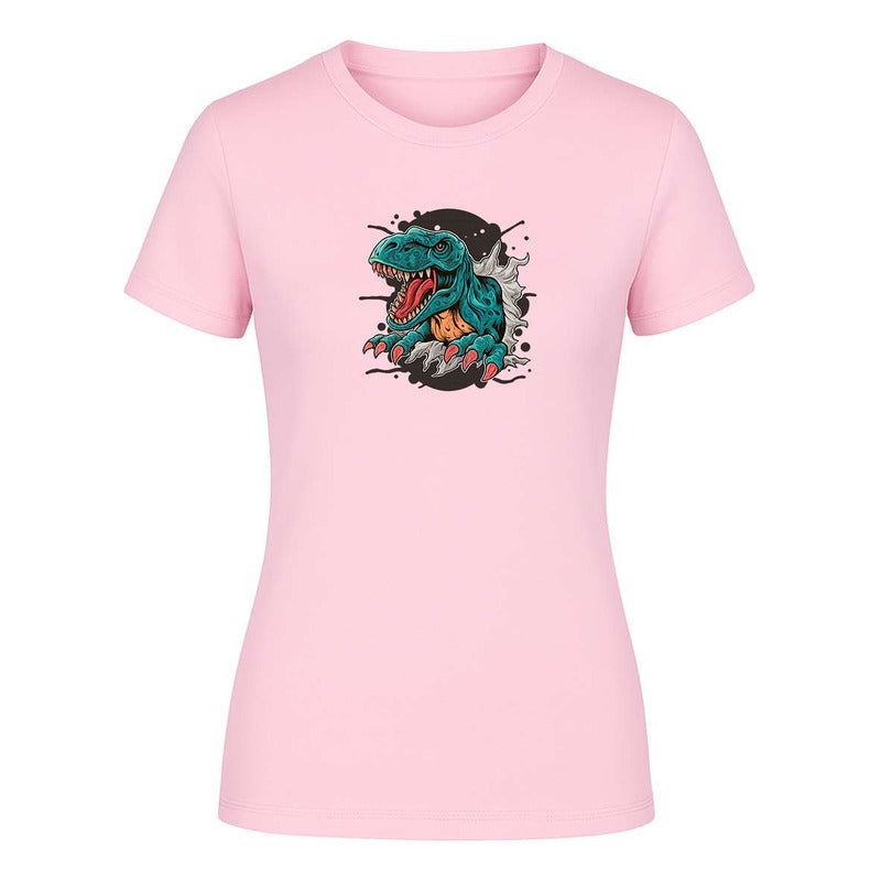 Playera "T-Rex Rasgando" Efecto Visual - Dama