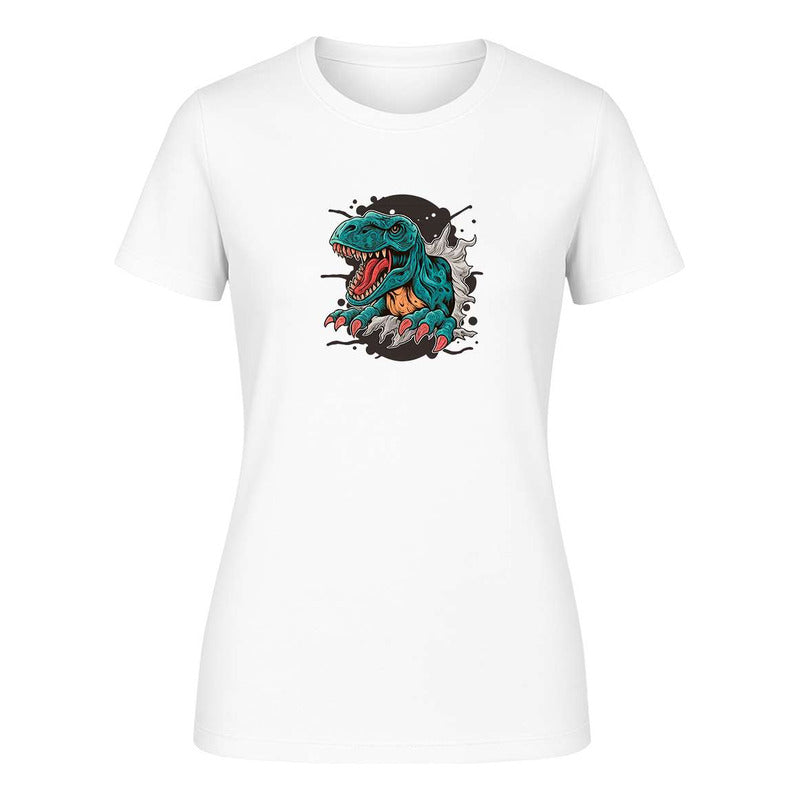 Playera "T-Rex Rasgando" Efecto Visual - Dama