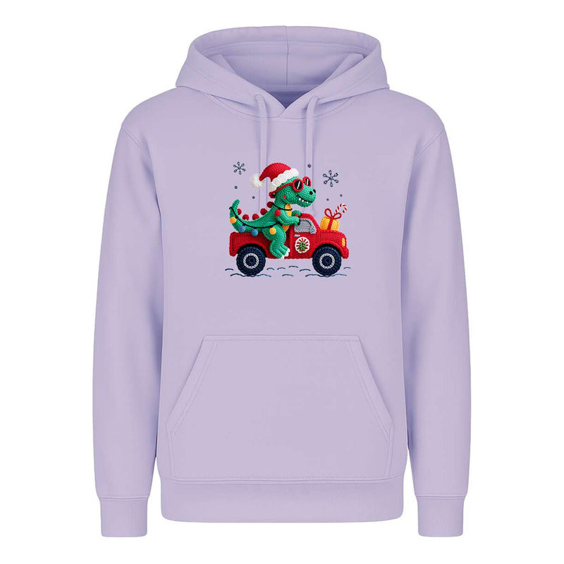 Sudadera Dinosaurio Navideño Efecto Bordado Regalo Unisex