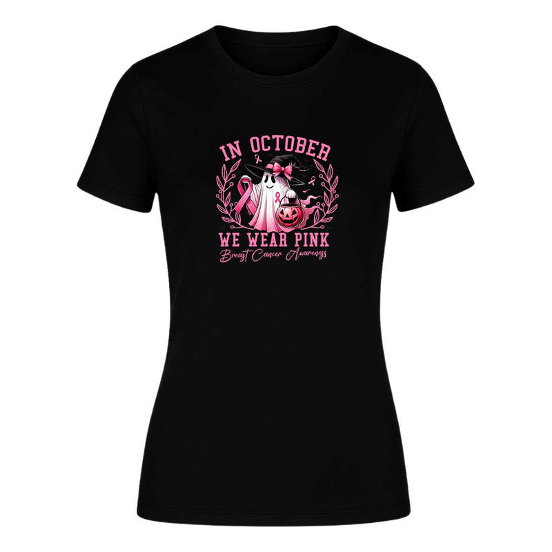 Playera Cancer De Mama Fantasma Octubre Rosa Apoyo De Dama