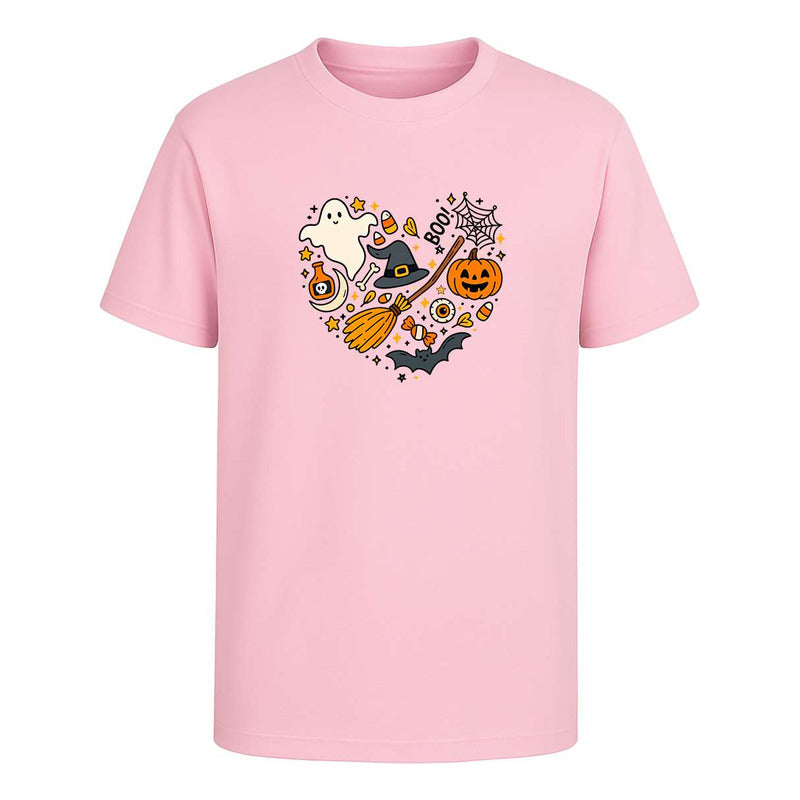 Playera Corazón Halloween Bruja Escoba Boo Regalo Infantil