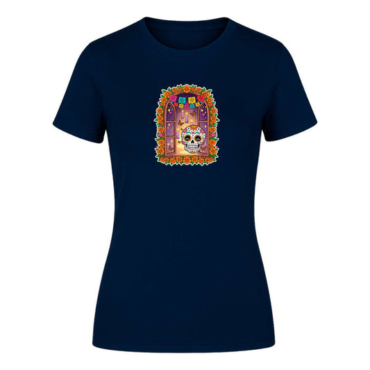 Playera "Calavera y Mariposas" Ofrenda - Dama