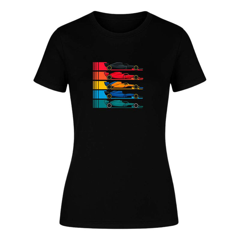Playera "Autos de Carrera" Estilo Fórmula - Dama