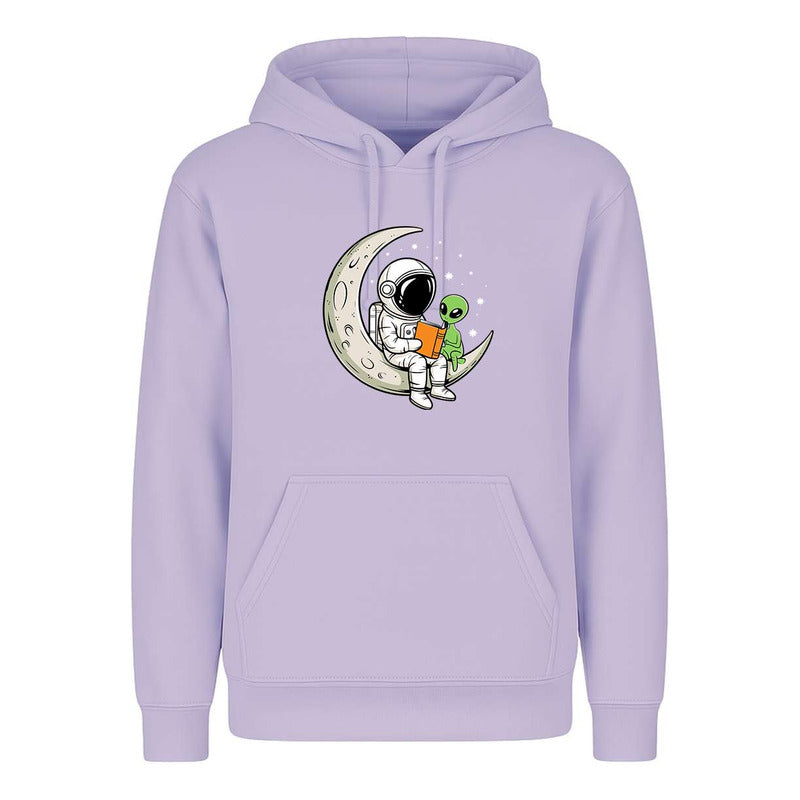 Sudadera Astronauta Y Alien En Luna Lectura Kawaii Infantil