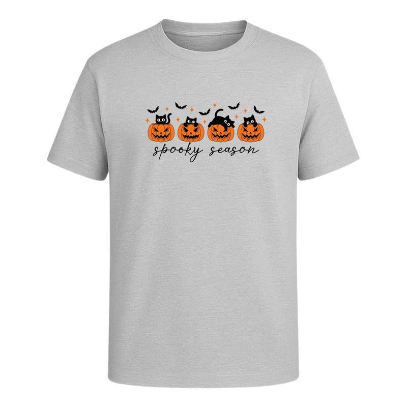 Playera Spooky Season Unisex Halloween Con Calabazas Y Gatos