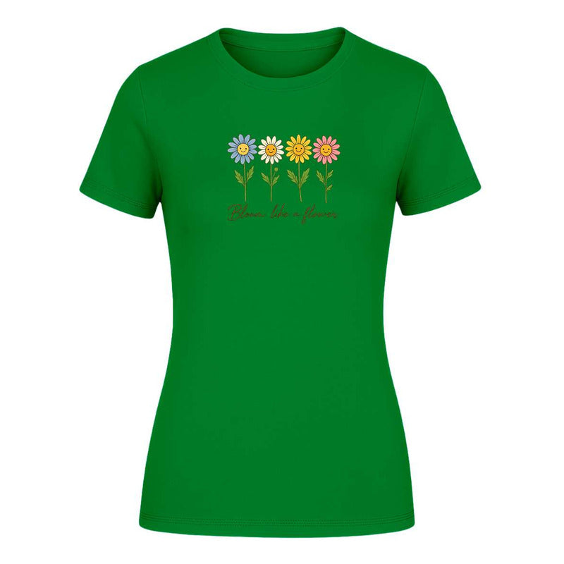 Playera "Bloom Like A Flower" Floral - Dama