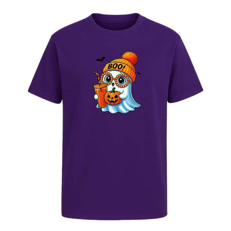 Playera Fantasma Gorro Calabaza Kawaii - Infantil