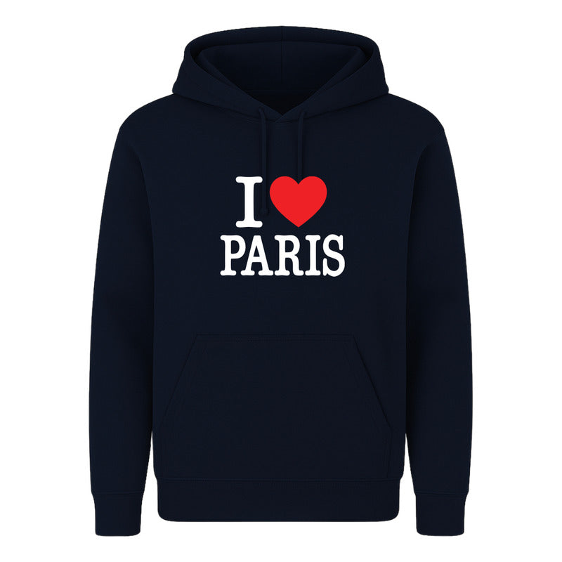 Sudadera Unisex I Love Paris Estilo Turístico Viaje Europa