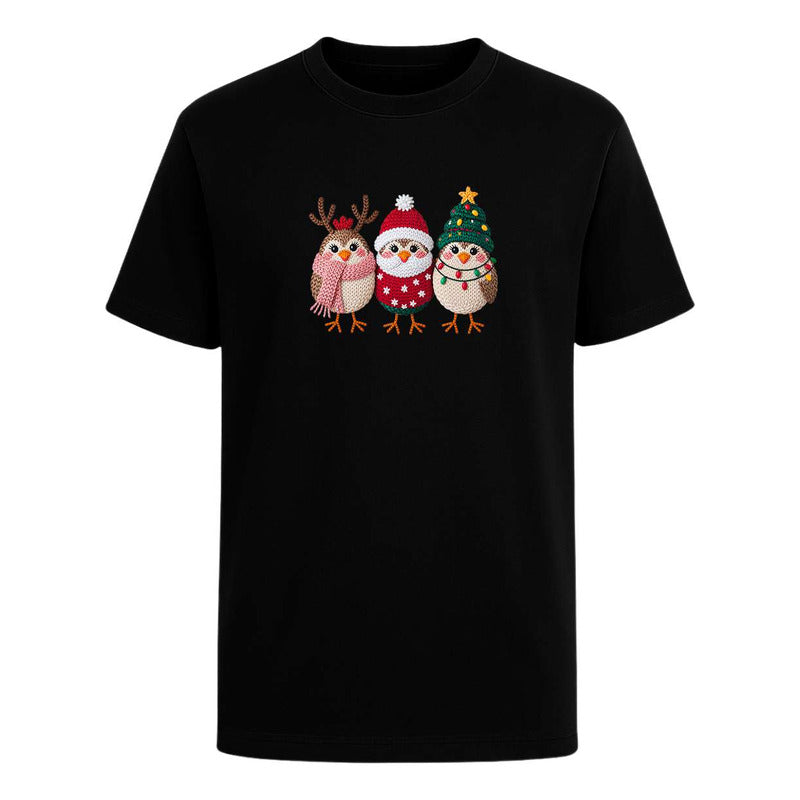 Playera Pajaritos Navideños Reno Santa Árbol Regalo Unisex