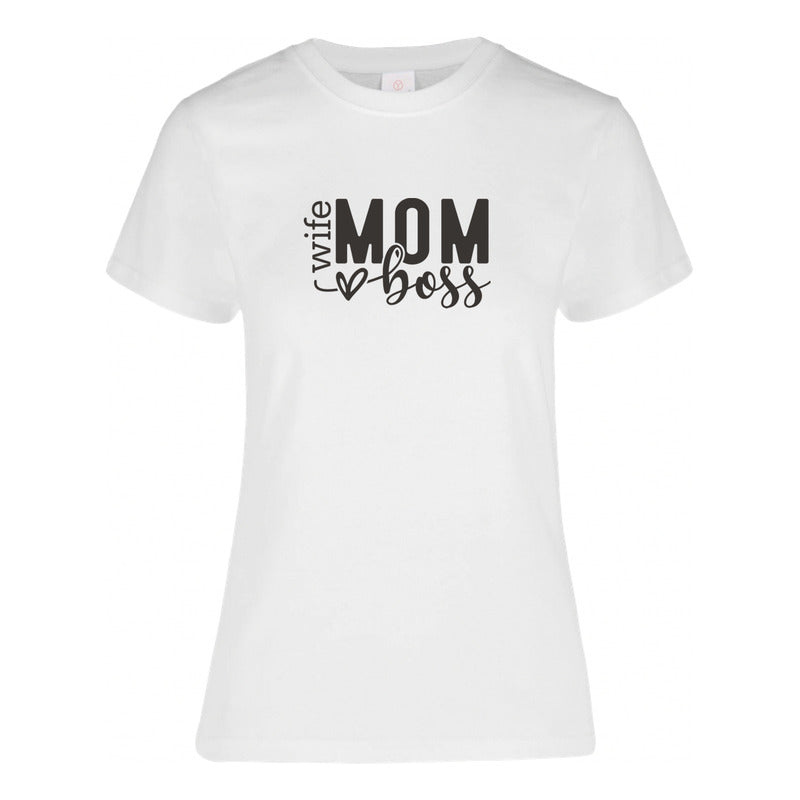 Playera Mamá Regalo Día Madres Wife Mom Boss Moda Casual
