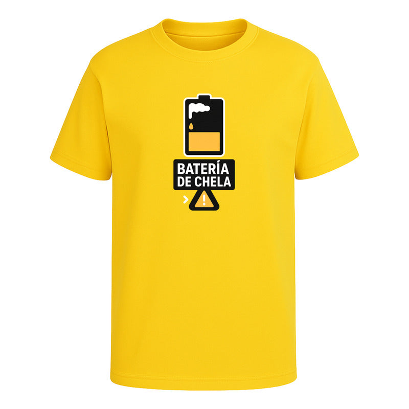 Playera "Batería de Chela" Humor - Hombre