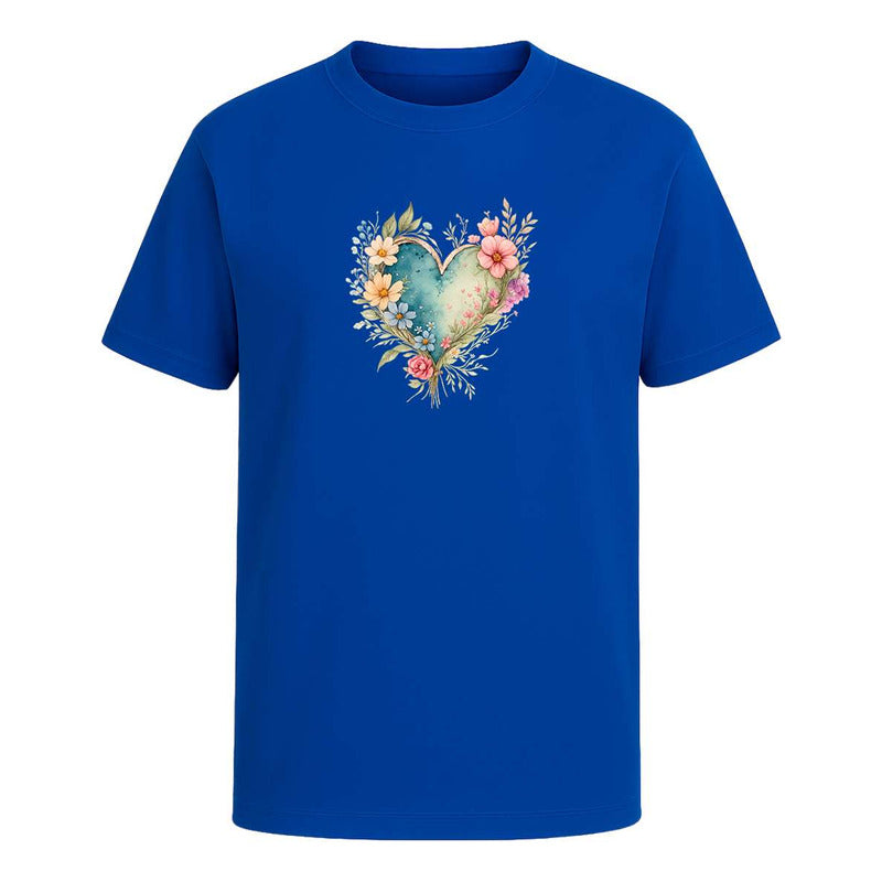 Playera "Corazón Floral" Acuarela - Infantil