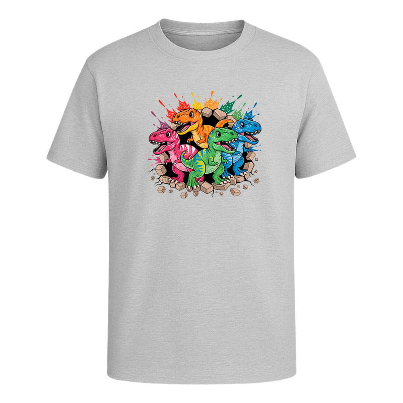 Playera Dinosaurios T Rex De Colores Estampado Infantil