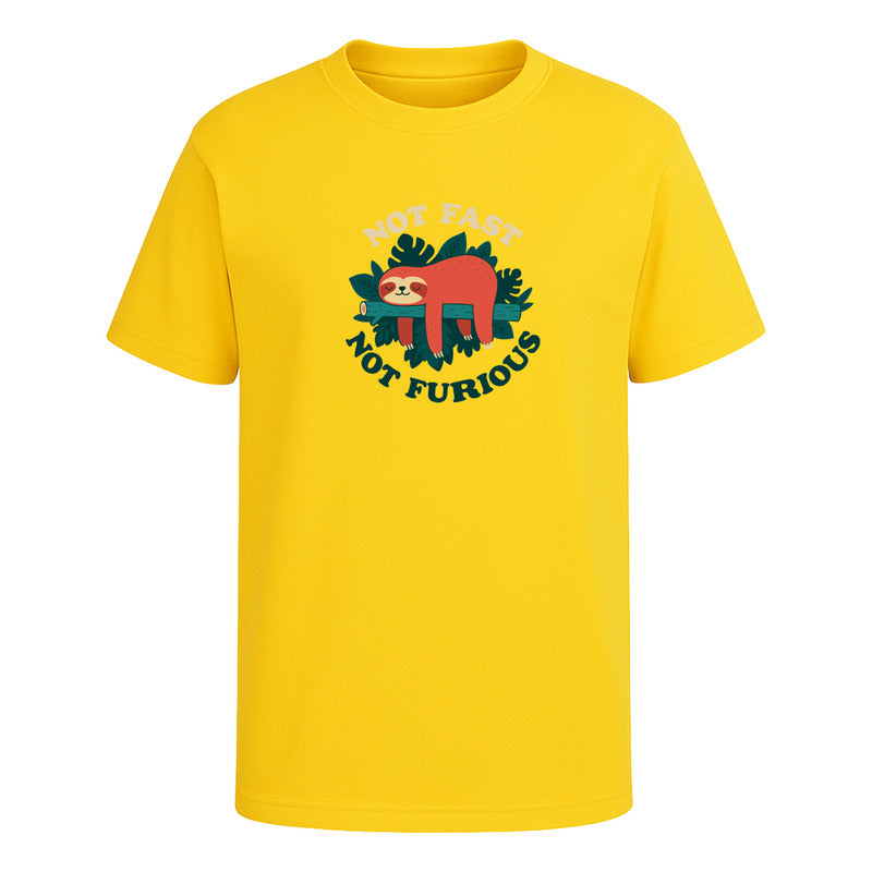 Playera Perezoso Not Fast Not Furious Frase Divertida Chill