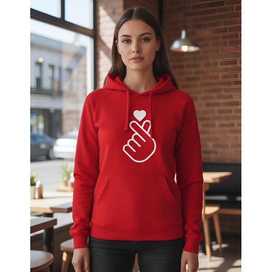 Sudadera Corazón Coreano K-pop Dedos Hoodie Dama