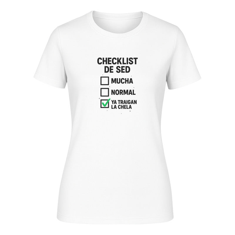 Playera "Checklist de Sed" Cerveza - Dama