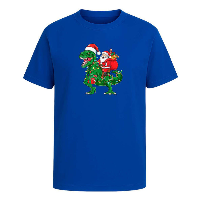 Playera Santa En T Rex Navideño Regalo Divertida Unisex