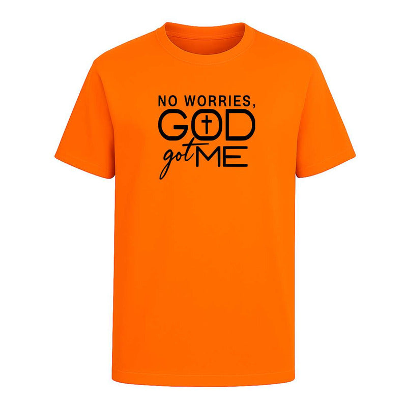 Playera infantil KreaLab No Worries God Got Me con diseño cristiano y oración, ropa de moda para niños, nuevo estilo religioso.