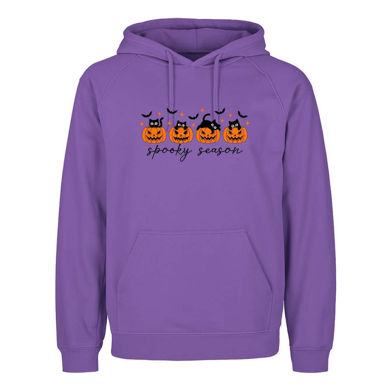 Sudadera Spooky Season Unisex Halloween Con Calabazas Gatos