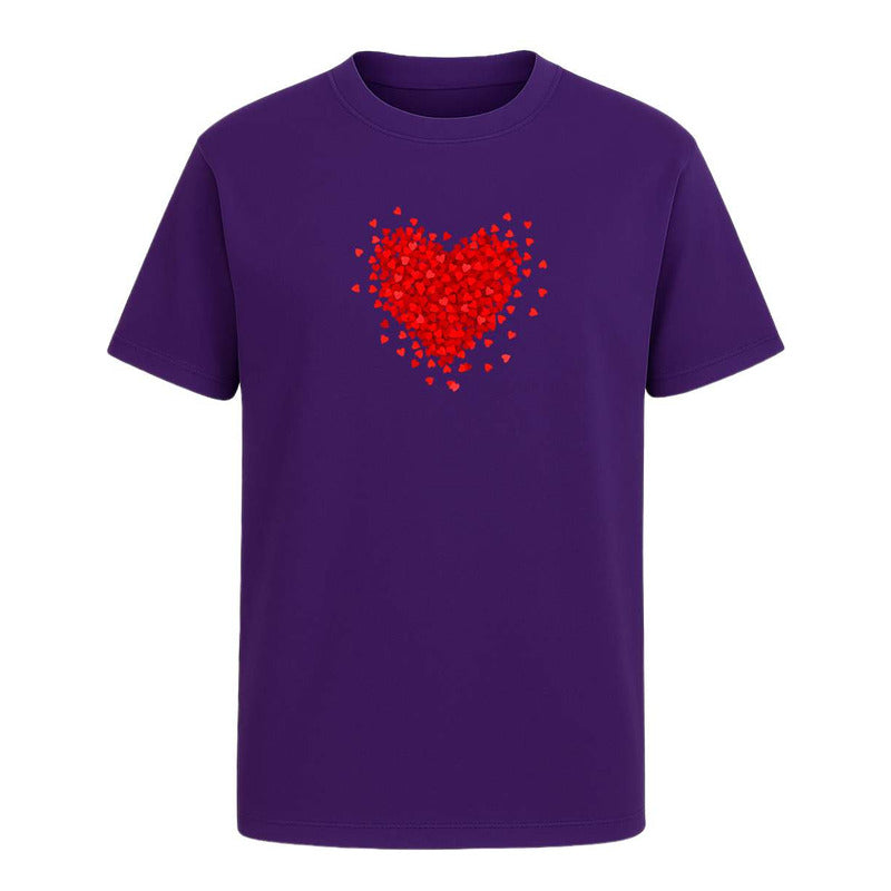 Playera Corazón Formado De Corazones Romántica Unisex