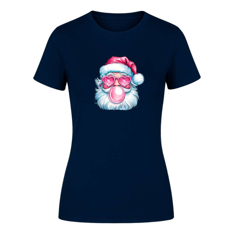 Playera Santa Cool Lentes Corazón Chicle Divertida Dama