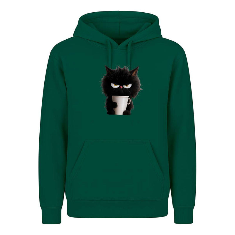 Sudadera Gato Enojado Con Café Broma Divertida Infantil